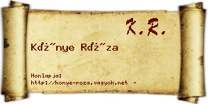 Könye Róza névjegykártya
